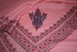 Embroidered fine wool stole 28x80 inch