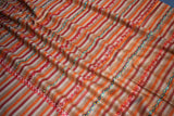 hand Embroidered womens rust stripe shawl 40"x80"