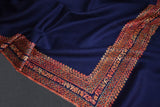 Fine wool Embroidered blue shawl 40"x80"