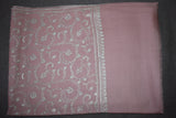 Embroidered fine wool stole 28x80 inch
