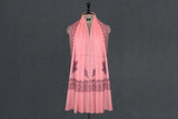 Embroidered fine wool stole 28x80 inch