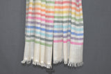 Pashmina check stole handwoven 28x80 inch