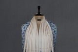 hand embroidered beige shawl fine wool 40x80 inch