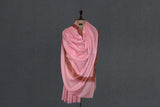 Fine wool Embroidered pink shawl 40"x80"
