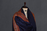 Fine wool Embroidered blue shawl 40"x80"