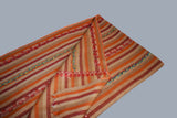 hand Embroidered womens rust stripe shawl 40"x80"