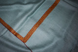 Pashmina hand embroidered green shawl 40X80 inch