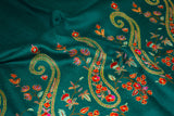 embroidered pashmina paldar shawl 40X80 inch green
