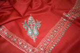 Fine wool Embroidered red shawl 40"x80"