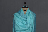 hand embroidered shawl fine wool 40x80 inch