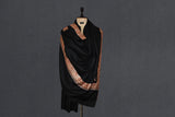 hand embroidered black shawl fine wool 40x80 inch
