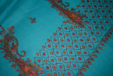 Embroidered fine wool stole 28x80 inch