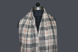 Pashmina handwoven check stole 28x80 inch
