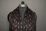 Embroidered fine wool stole 28x80 inch