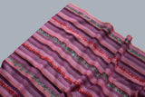 hand Embroidered womens pink stripe shawl 40"x80"