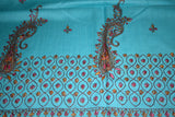 Embroidered fine wool stole 28x80 inch