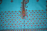 Embroidered fine wool stole 28x80 inch