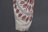 embroidered pashmina butidar shawl 40X80 inch white
