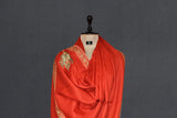 Fine wool Embroidered red shawl 40"x80"