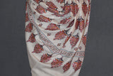 embroidered pashmina butidar shawl 40X80 inch white