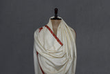 Cashmere hand embroidered white shawl 40X80 inch