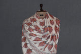 embroidered pashmina butidar shawl 40X80 inch white