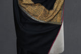 Antique trim pashmina black shawl