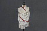 Cashmere hand embroidered white shawl 40X80 inch