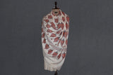 embroidered pashmina butidar shawl 40X80 inch white