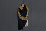 Antique trim pashmina black shawl