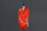 Fine wool Embroidered red shawl 40"x80"