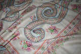 Embroidered pashmina designdar shawl 40X80 inch white