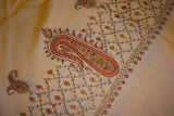 Embroidered fine wool stole 28x80 inch