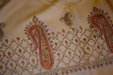 Embroidered fine wool stole 28x80 inch