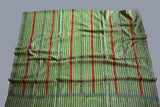 hand Embroidered womens green stripes shawl 40"x80"