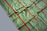 hand Embroidered womens green stripes shawl 40"x80"