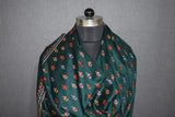 Embroidered fine wool stole 28x80 inch