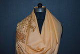 Embroidered fine wool stole 28x80 inch