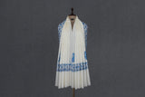 white hand embroidered shawl fine wool 40x80 inch
