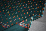 Embroidered fine wool stole 28x80 inch