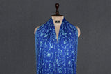 cashmere embroidered fine wool stole blue h 28x80 inch