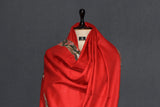 Antique pashmina trim red shawl 40x80 inch