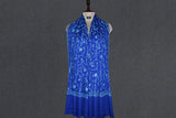 cashmere embroidered fine wool stole blue h 28x80 inch