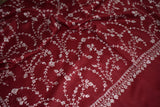 Embroidered fine wool black jall stole 28x80 inch