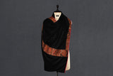 Anqtique pashmina trim shawl black 40x80 inch