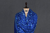 cashmere embroidered fine wool stole blue h 28x80 inch