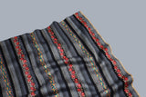 hand Embroidered stripes womens shawl 40"x80"