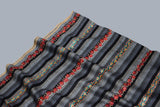 hand Embroidered stripes womens shawl 40"x80"