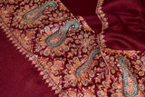 Pashmina embroidered stole maroon 28x80 inch