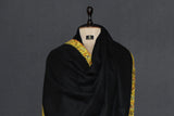 Cashmere hand embroidered black trim shawl 40X80 inch